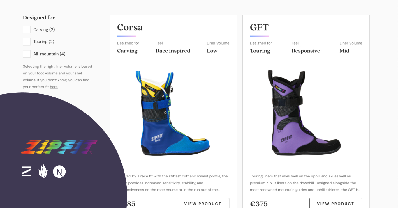 Performant Website for Performance Ski Boots