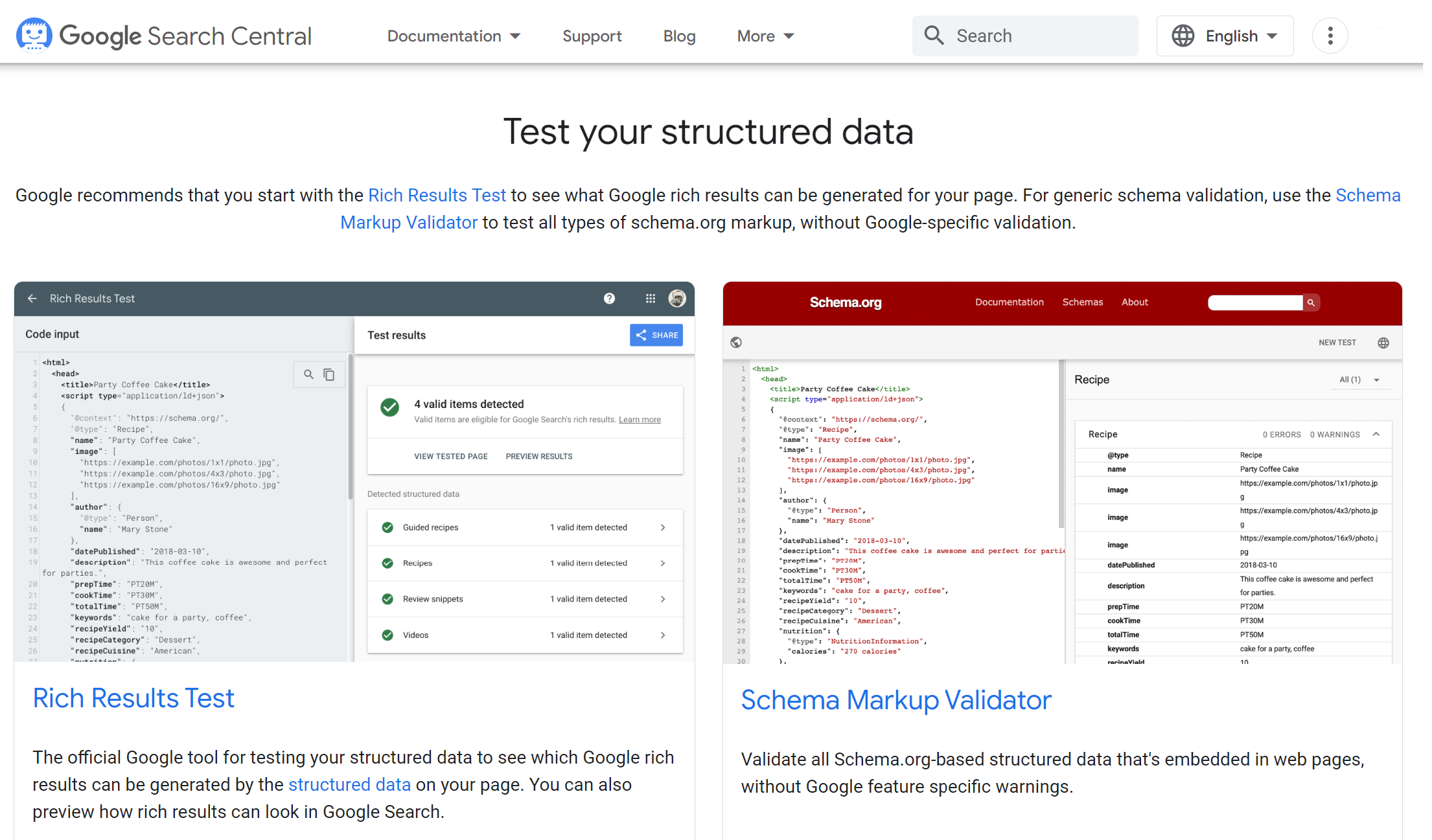 Structured Data Testing Tools