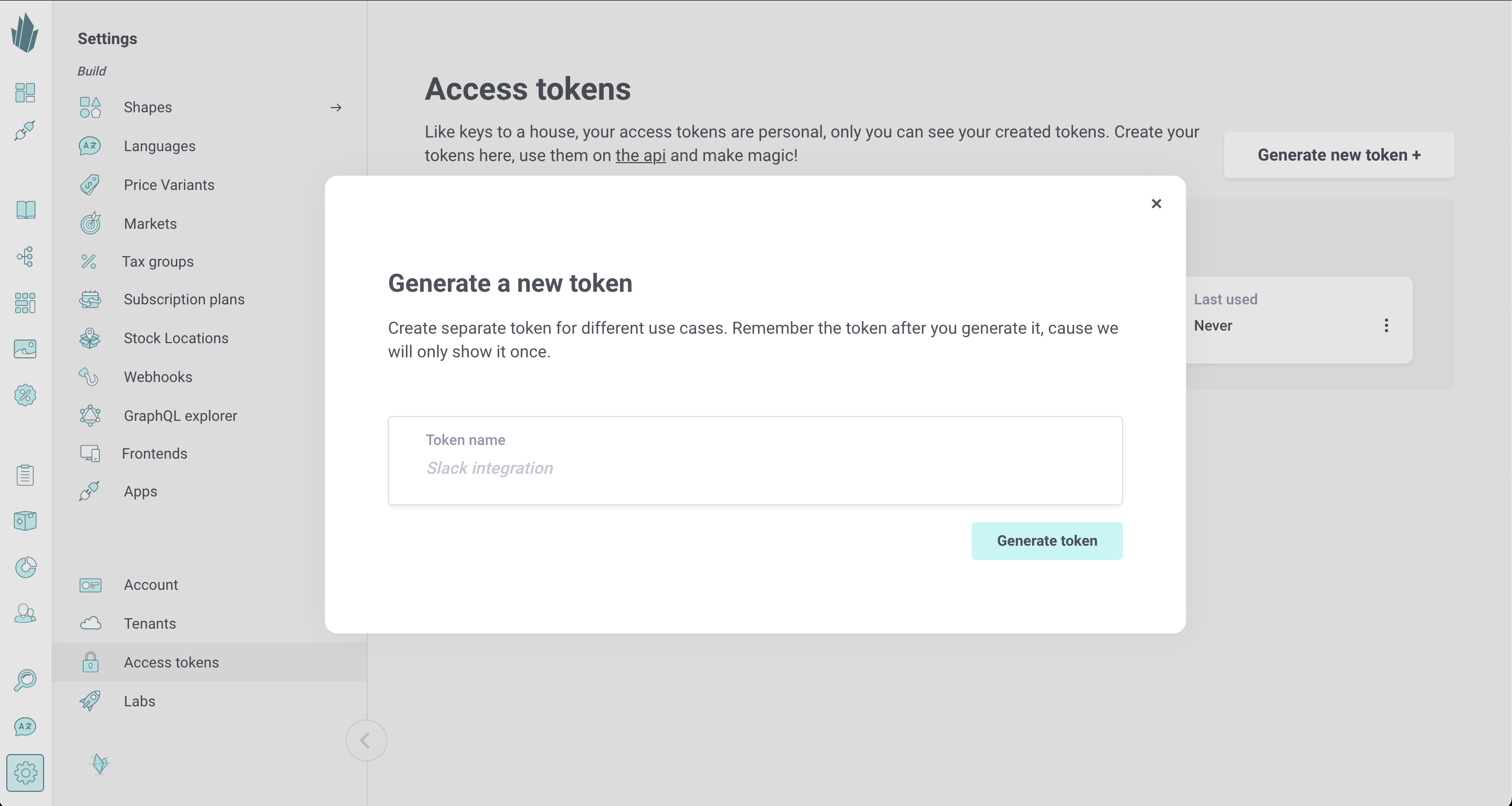 Generate access token