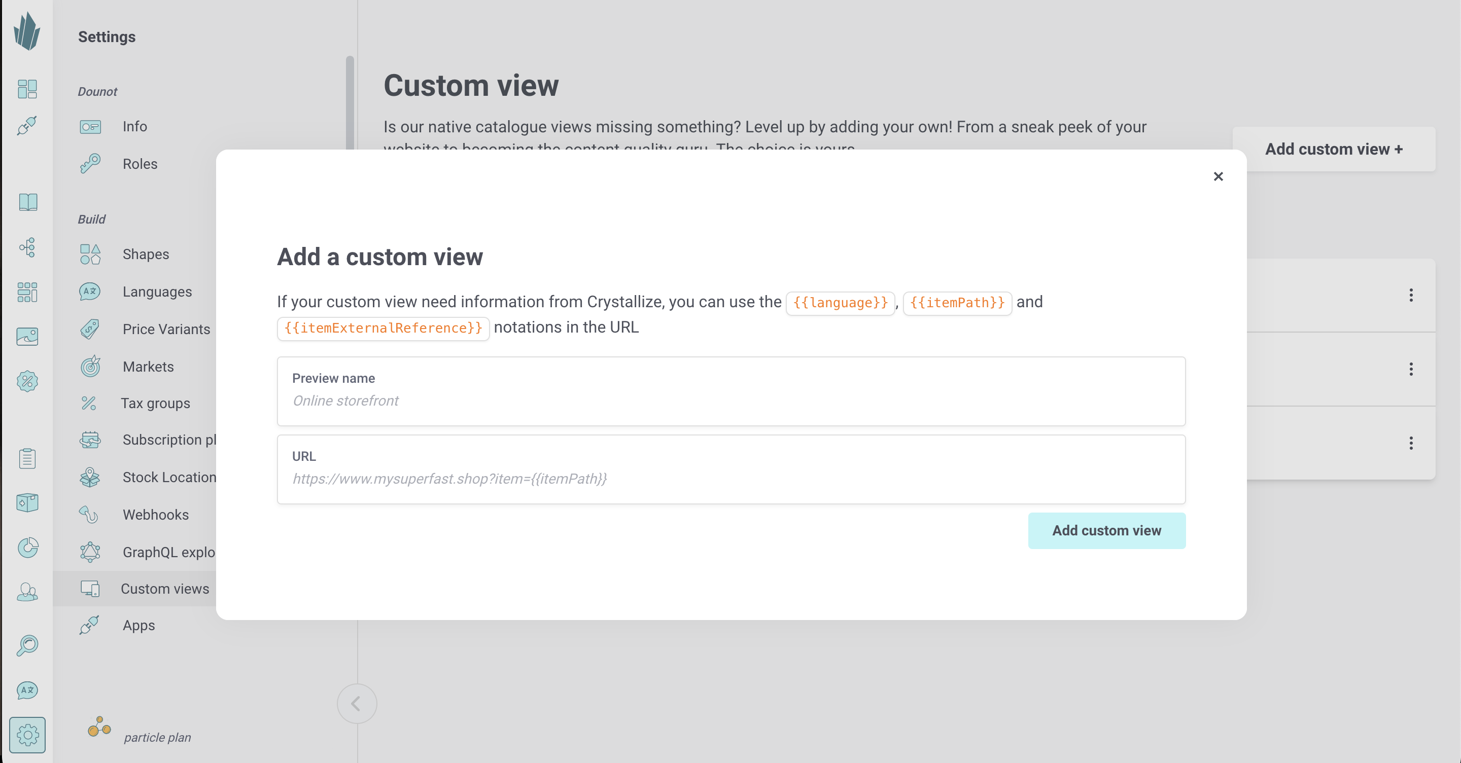 Add custom view