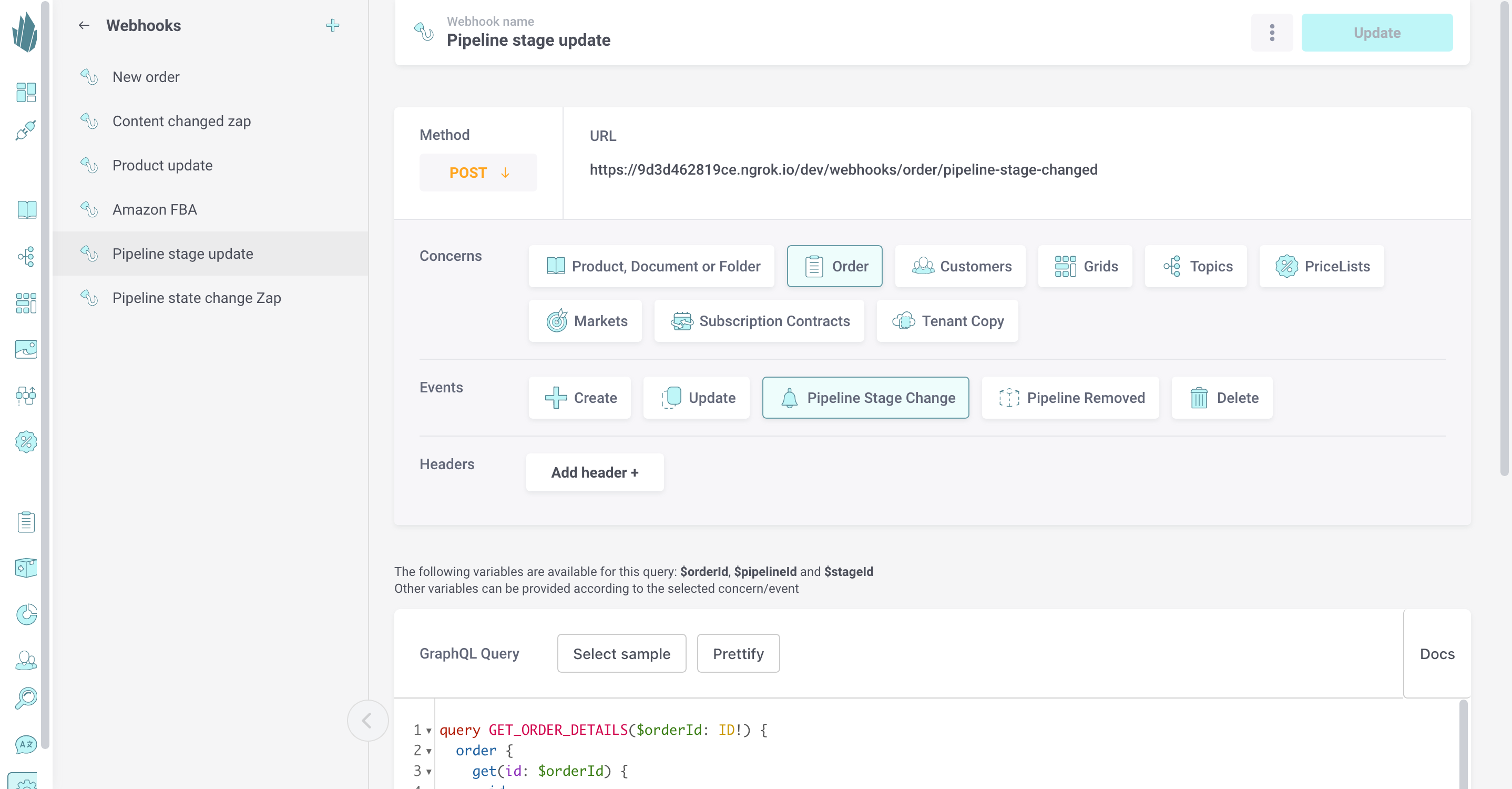 Pipeline state change webhook