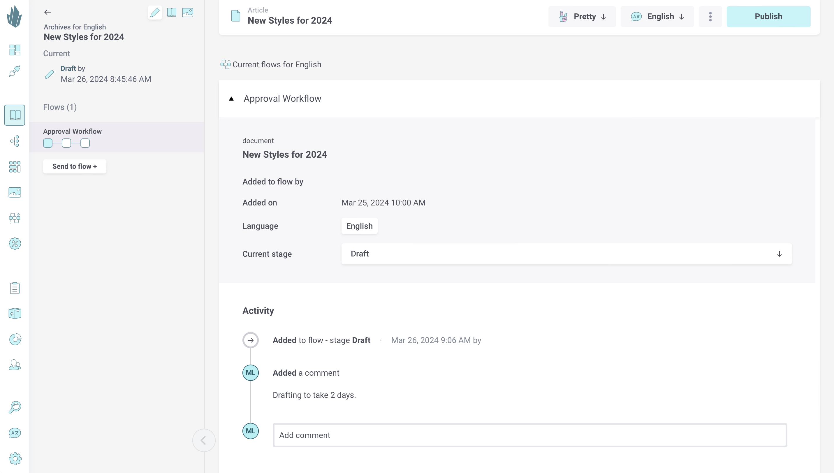 Document flows view