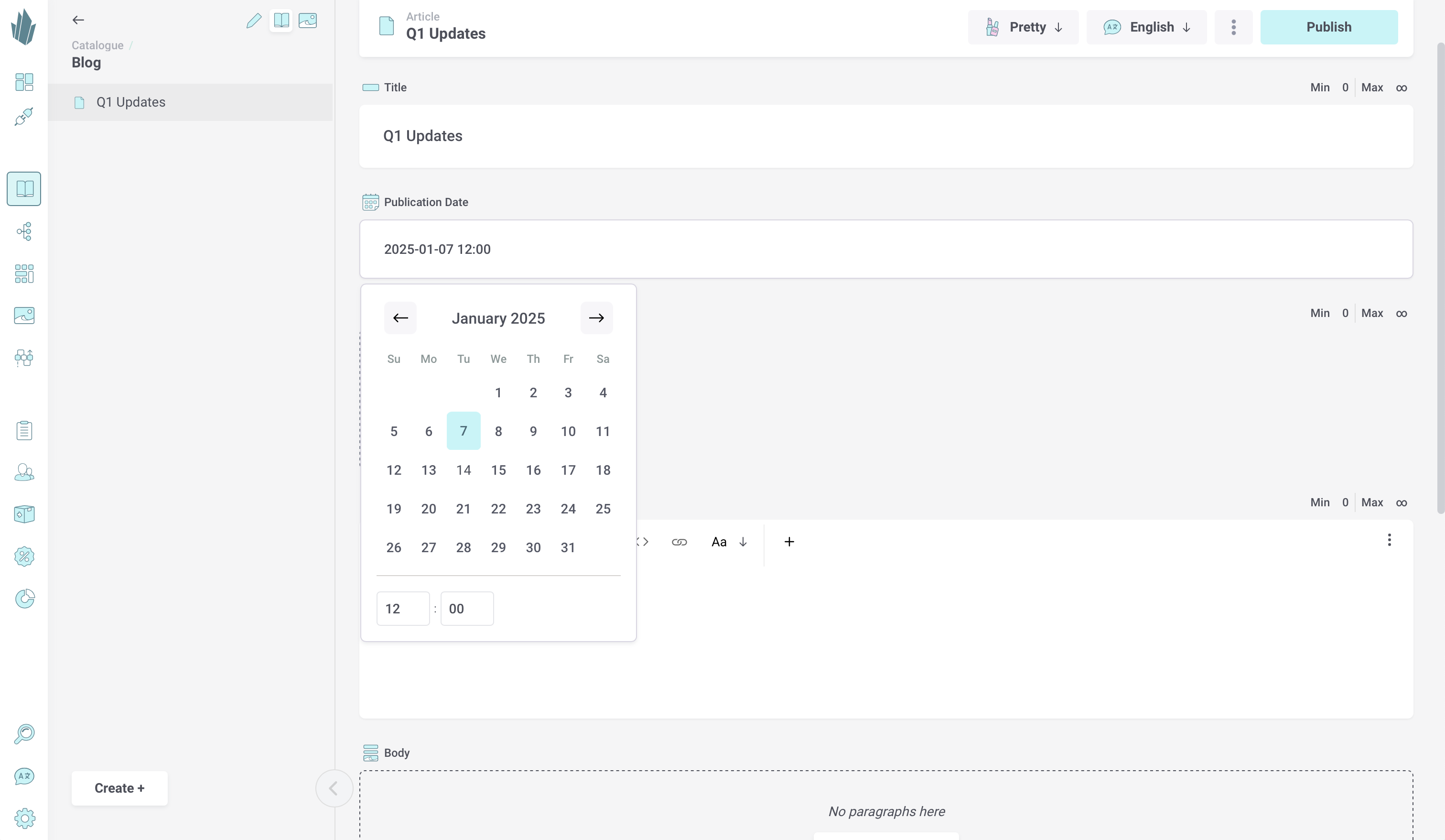 Date component input