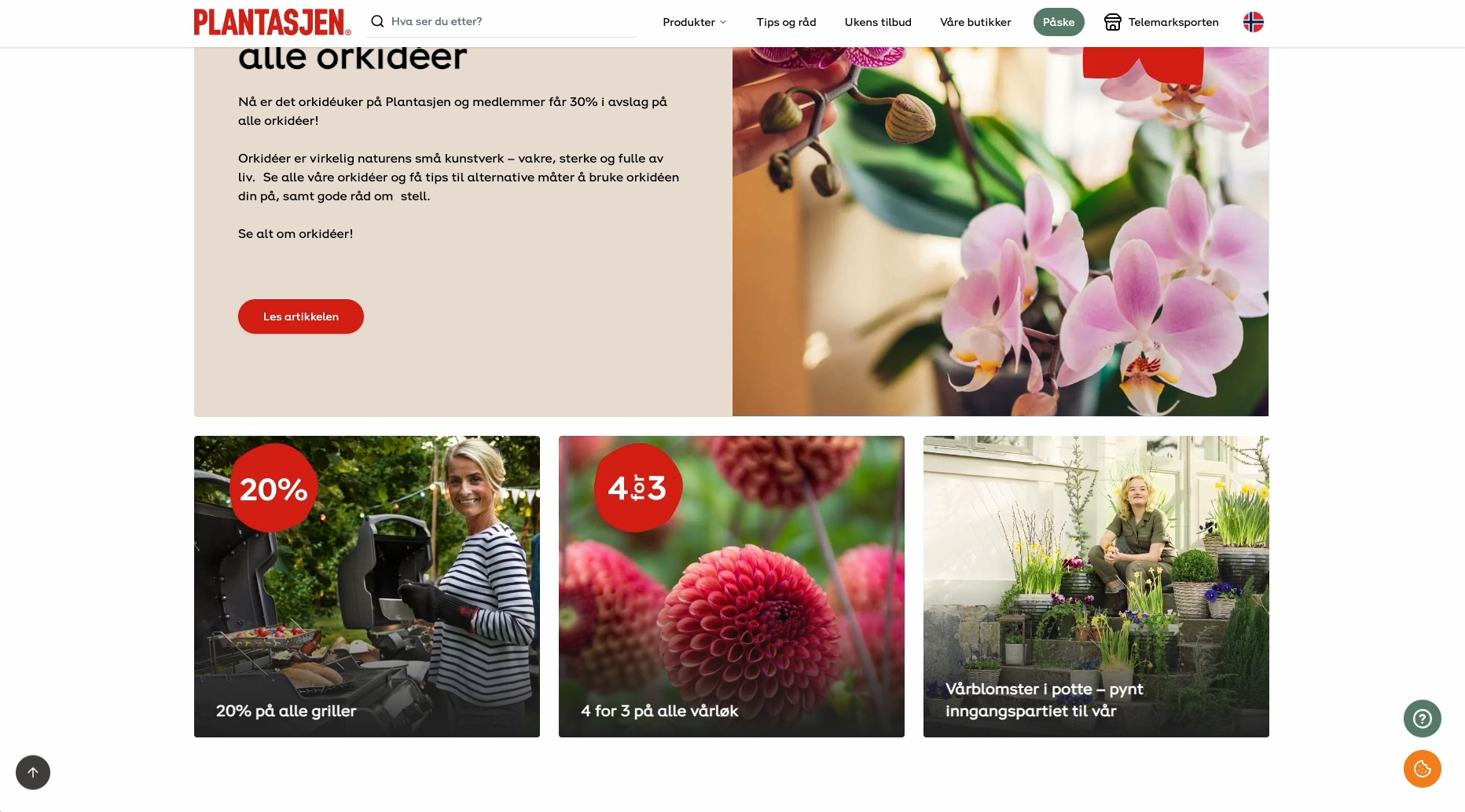 Plantasjen landing page