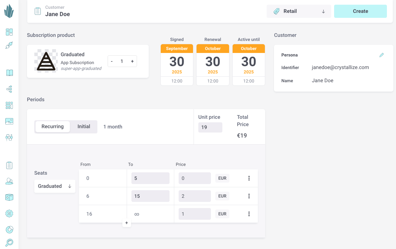 Creating subscription contract