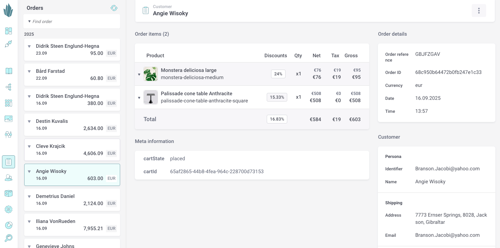 Order view