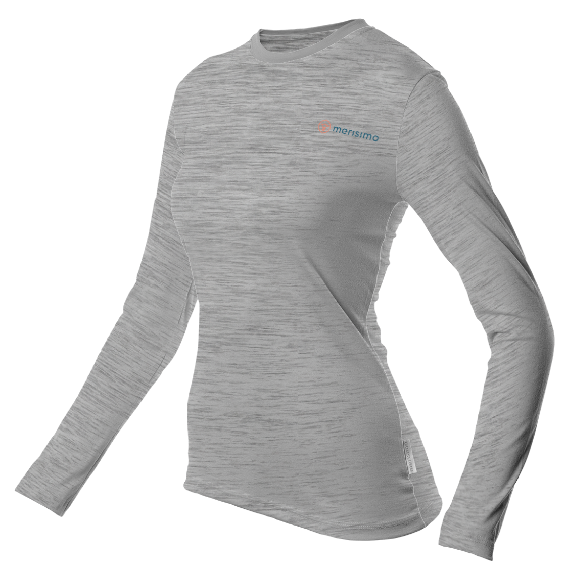 Silnější merino šedá melé dlouhý rukáv