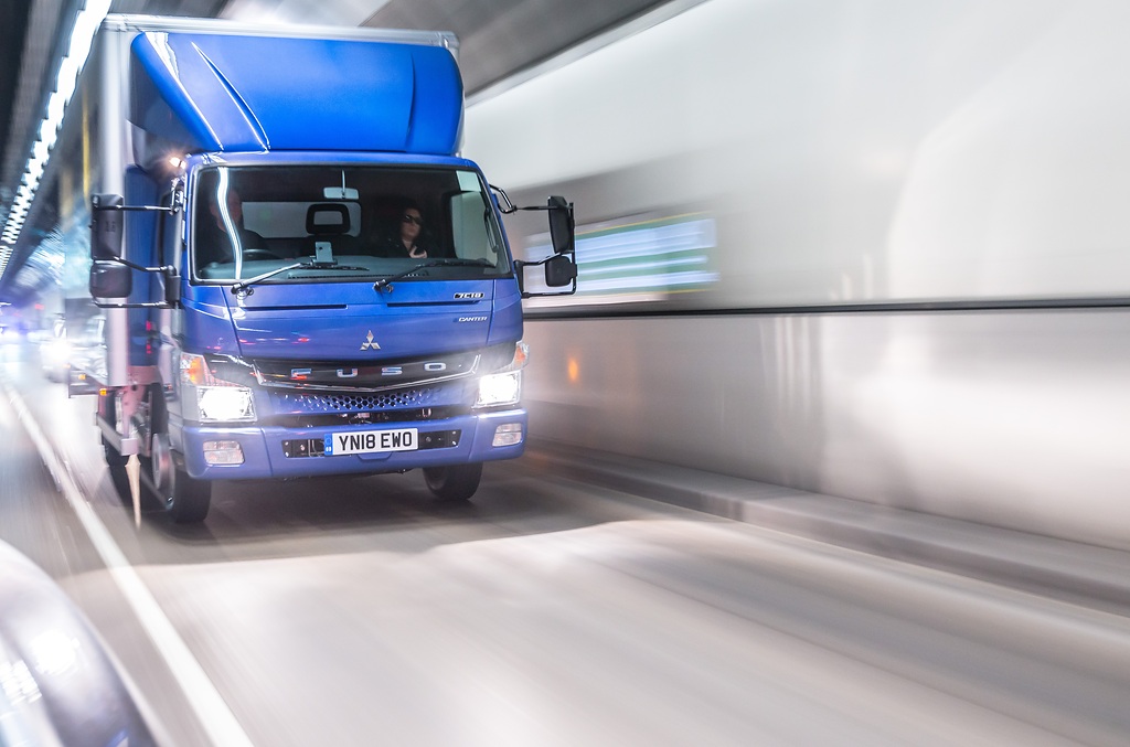 Fuso eCanter i tunell