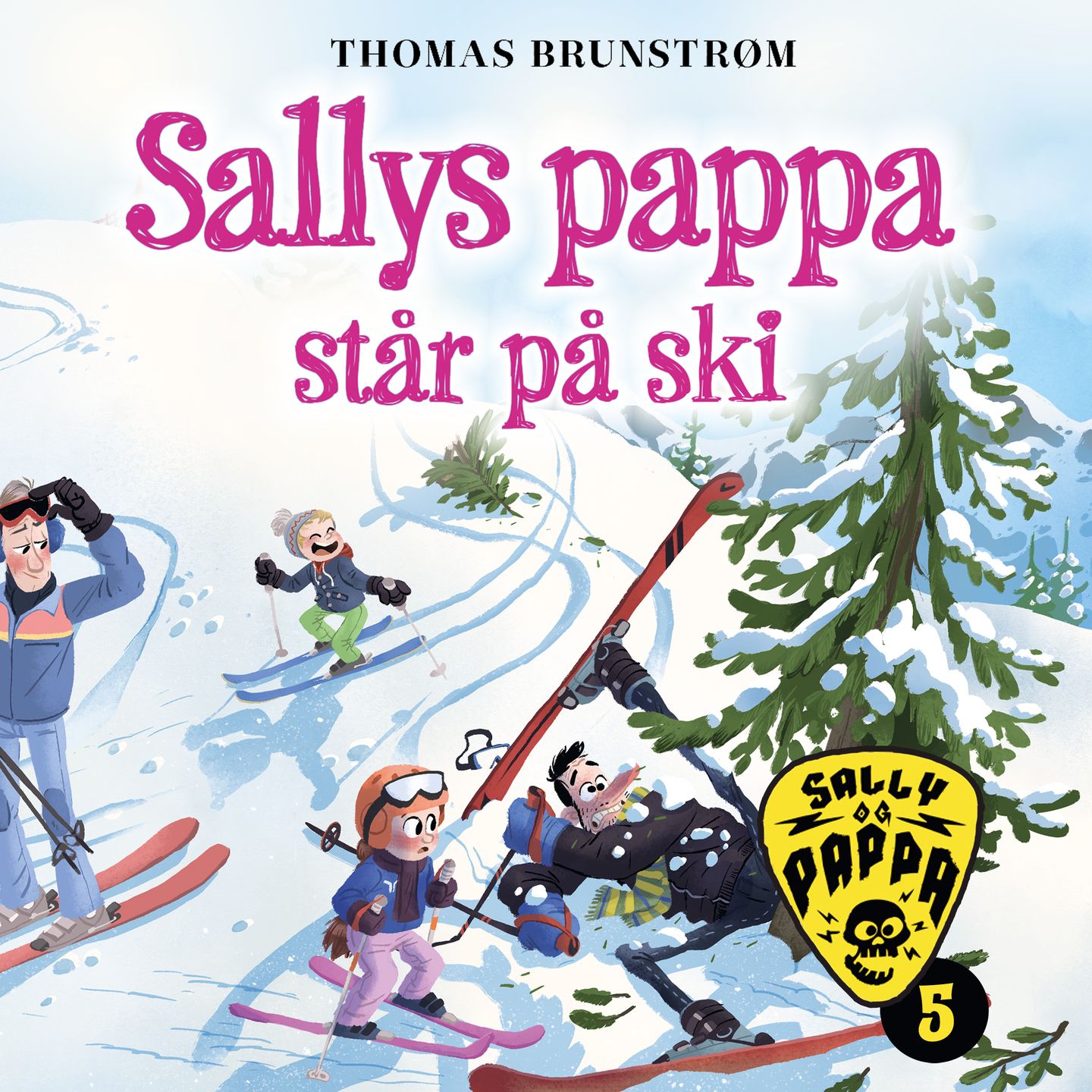 Sallys pappa står på ski