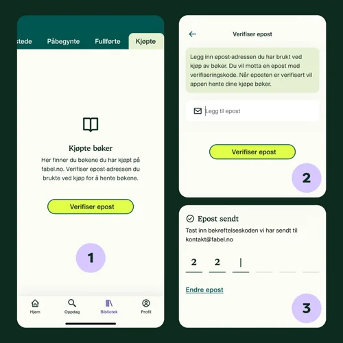 Slik verifiserer du e-postadressen din i Fabel-appen