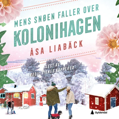 Mens snøen faller over kolonihagen