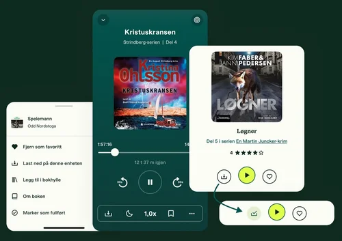Slik laster du ned lydboken og lytter offline i Fabel-appen