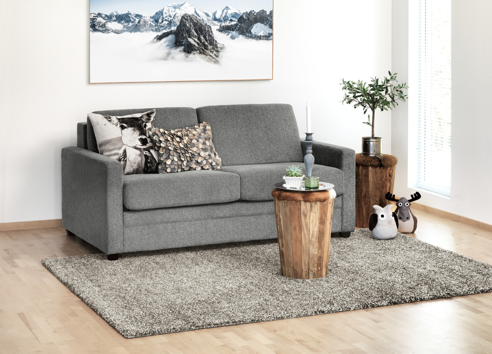 Kent sovesofa stoff King grå (1420)