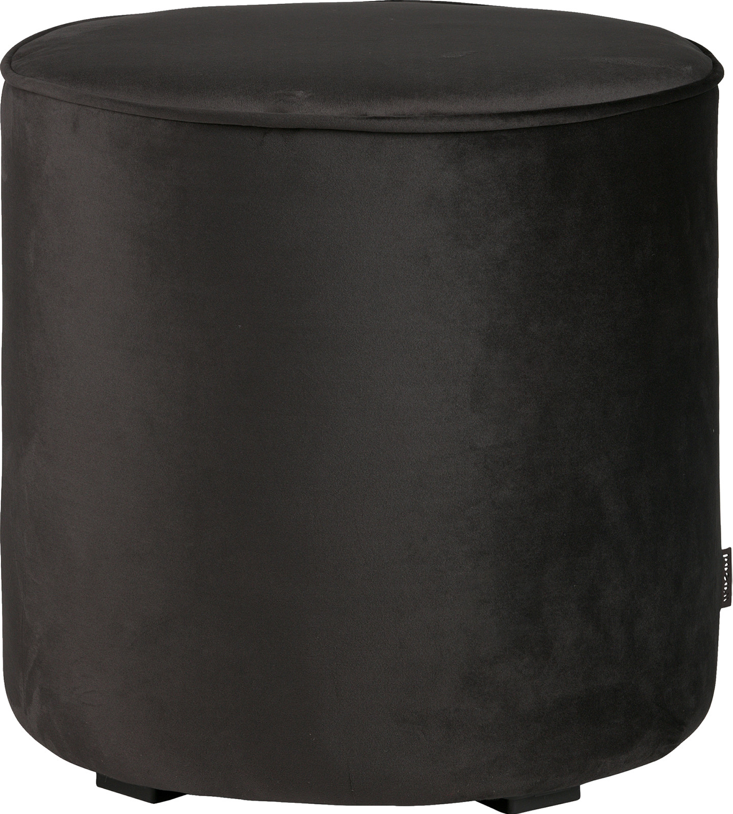 Sara puff høy, fløyel antrasitt, H46 Ø46