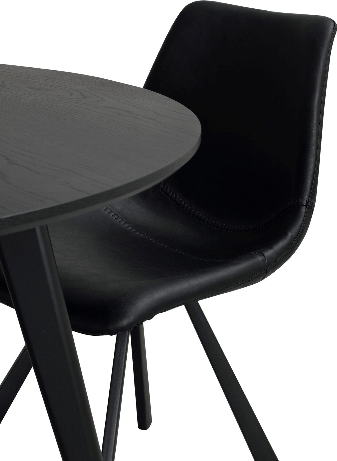 Auburn stol sort kunstlær sorte metallben