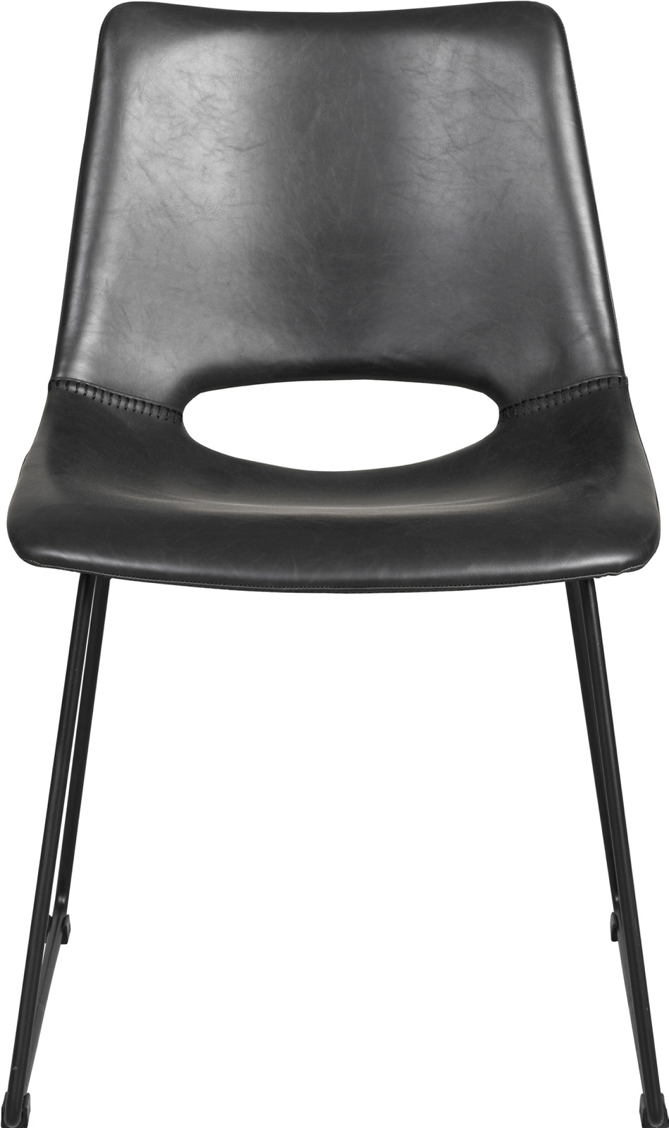 Manning stol sort kunstlær/sorte metallben