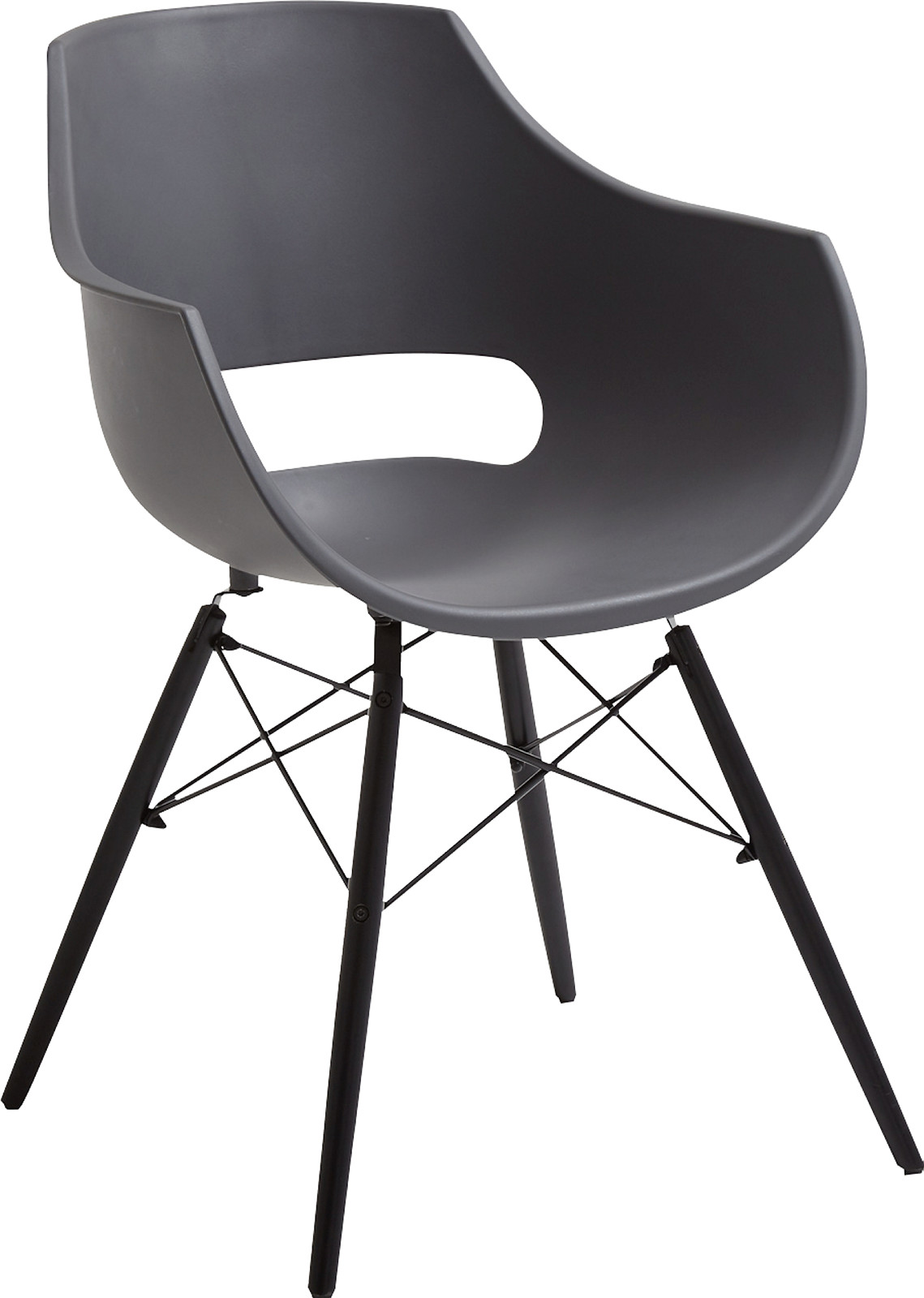 Jazz stol antrasitt hardplast skall sortlakkerte treben