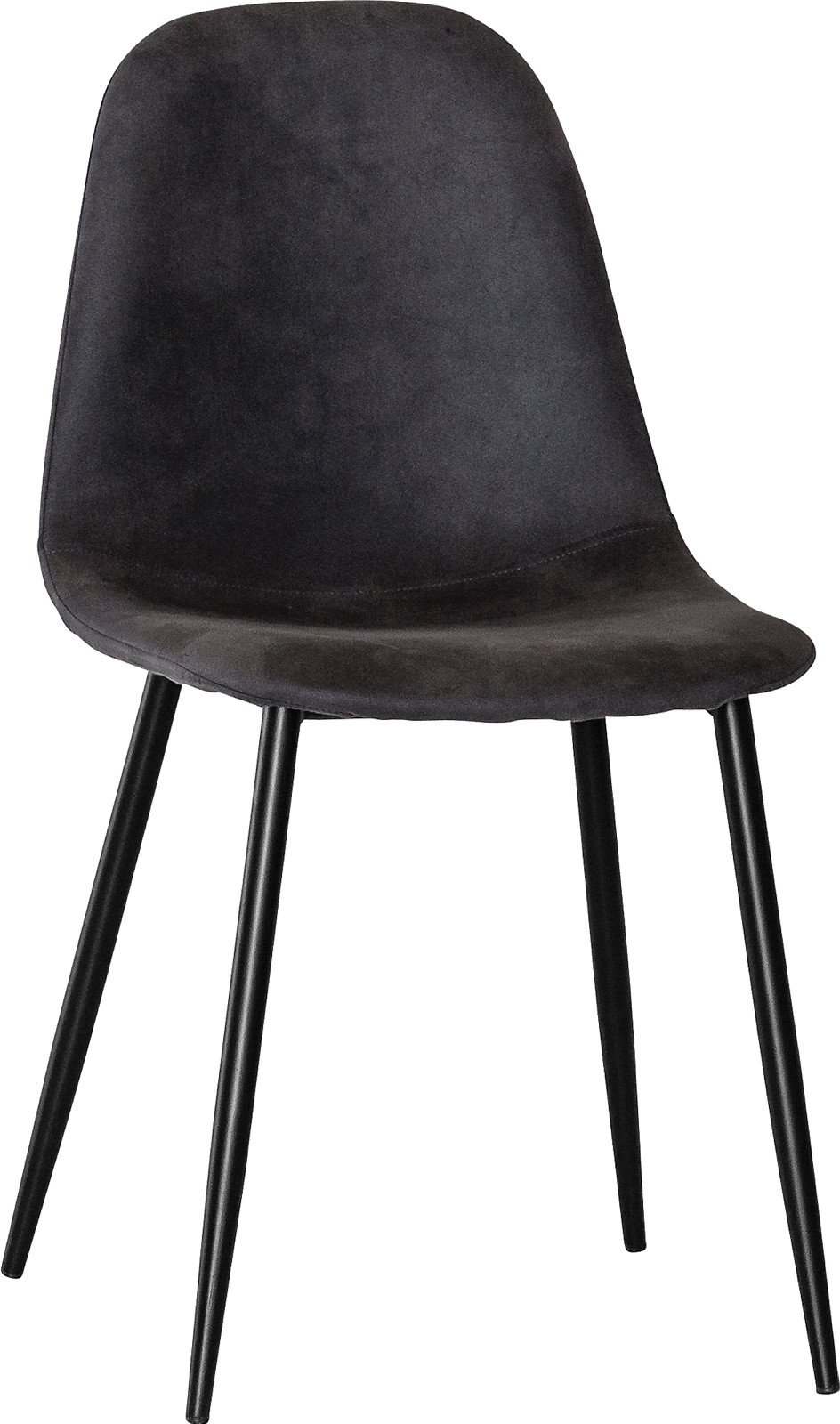 Thea spisestol mørkgrå med sorte metallben