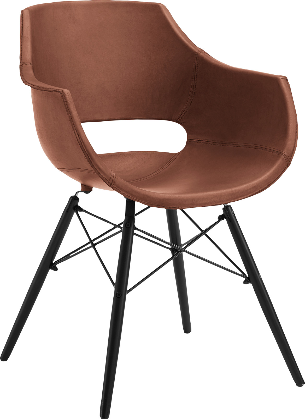 Jazz stol hud matt camel sortlakkerte treben