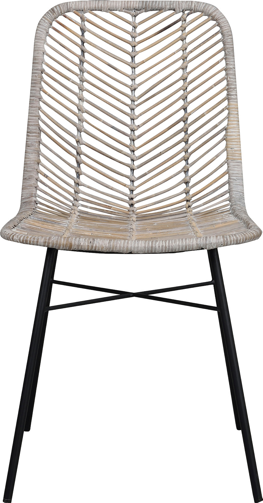 Manado stol grå rotting sorte metallben