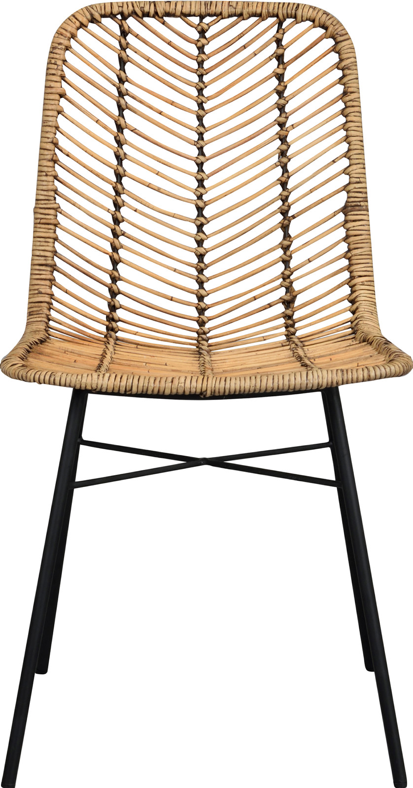 Manado stol natur rotting sorte metallben