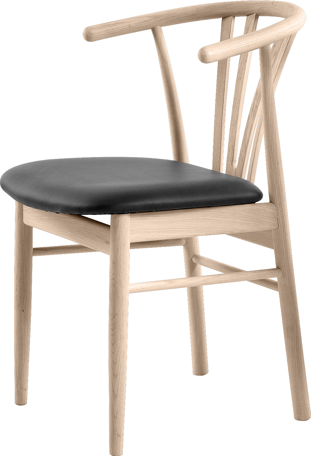 Baron stol, hvitoljet/sort