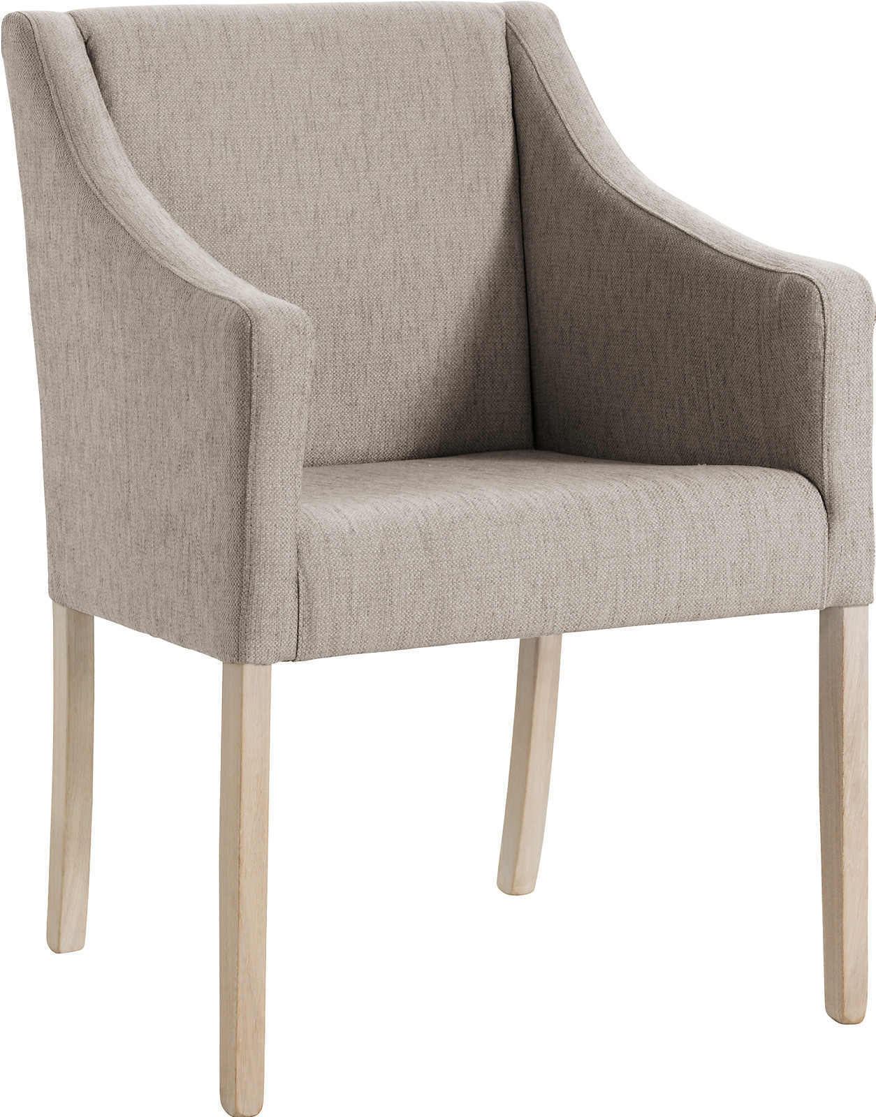 Nobel spisestol m/arm stoff Iberia, hvitoljet ben