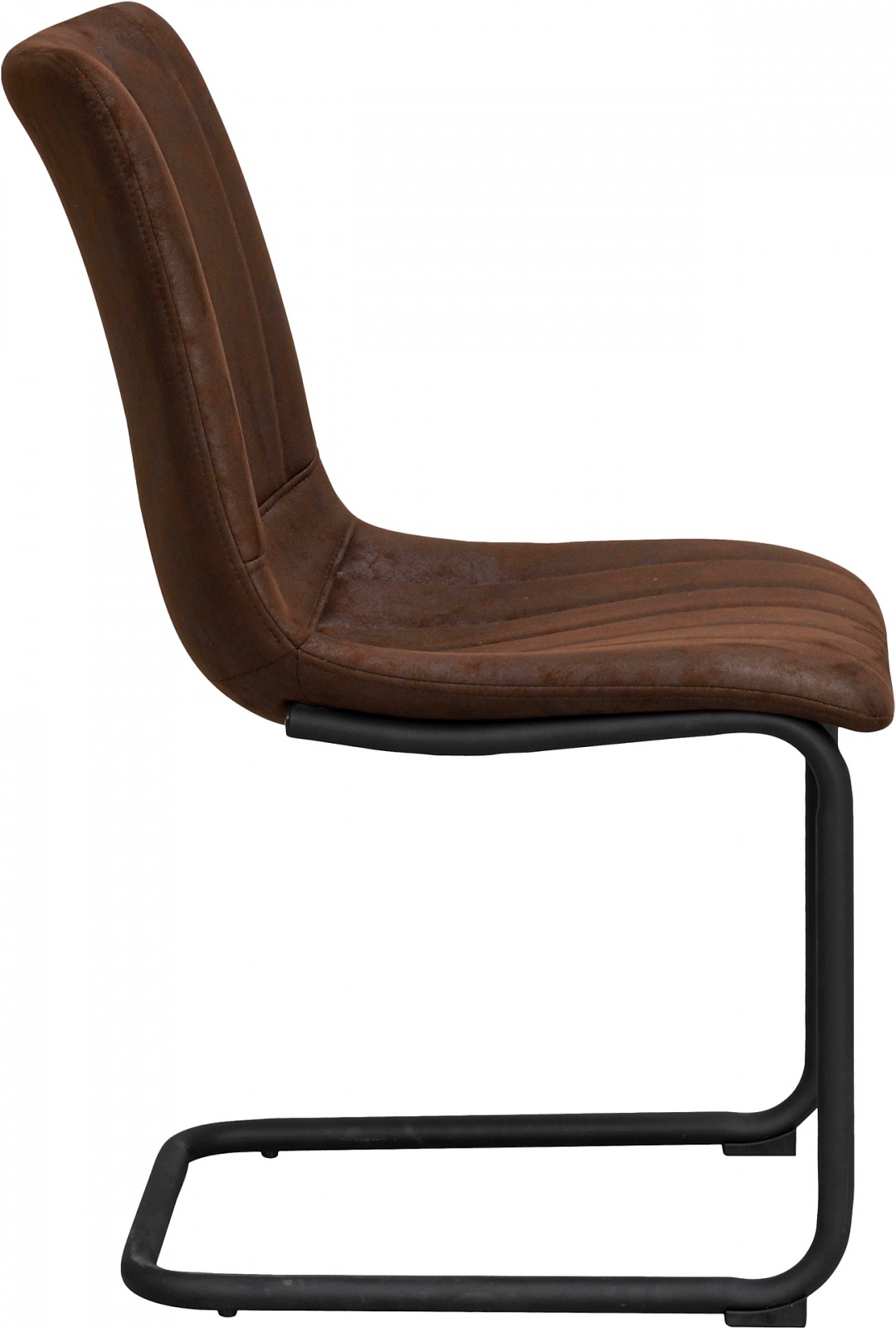 Palmdale stol brun mikrofiber, sorte metallben