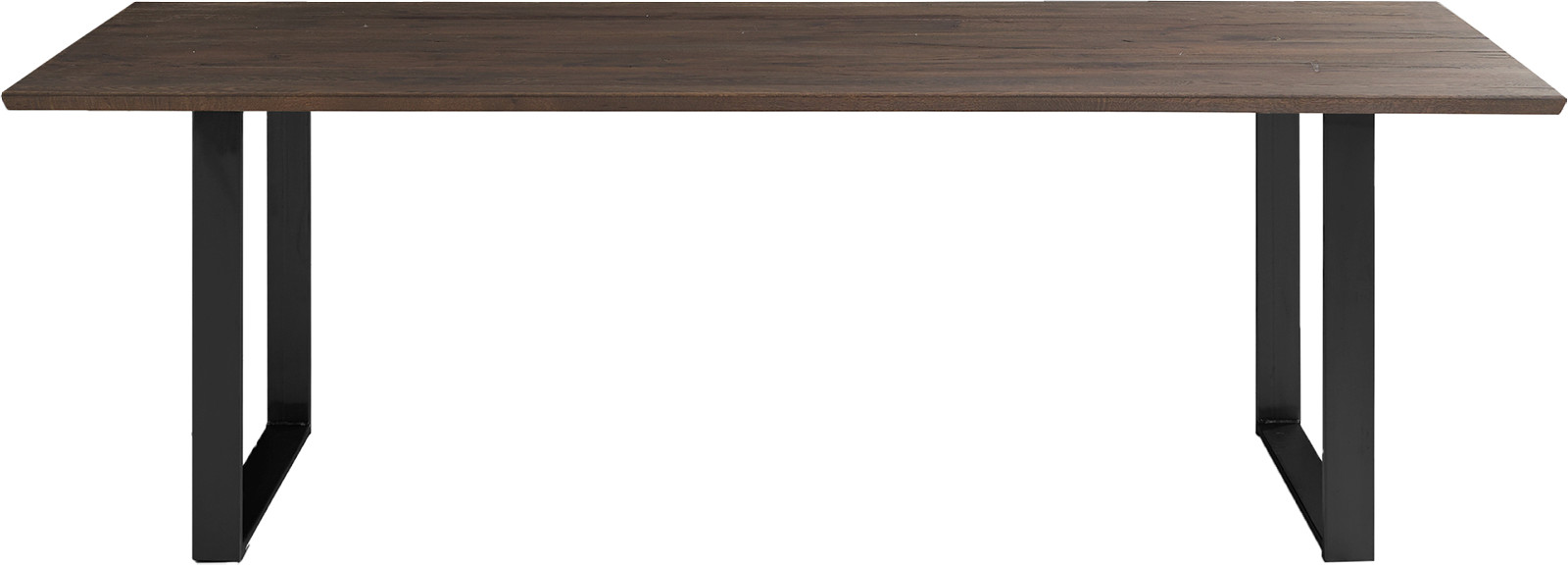 Nature slim spisebord 220 cm med U-ben, smoked eik