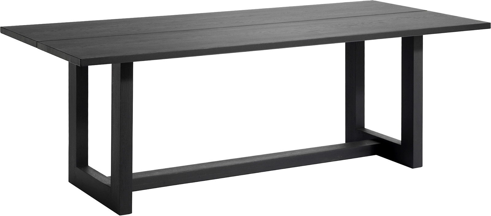 Nobel spisebord, 220x100 cm, med U-ben, matt sort