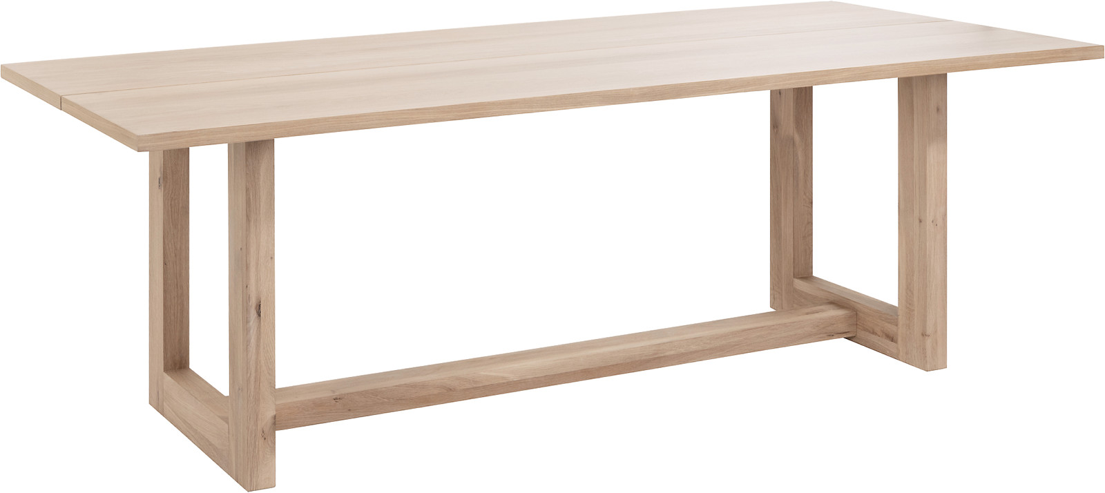 Nobel spisebord, 220x100 cm, med U-ben, hvitoljet