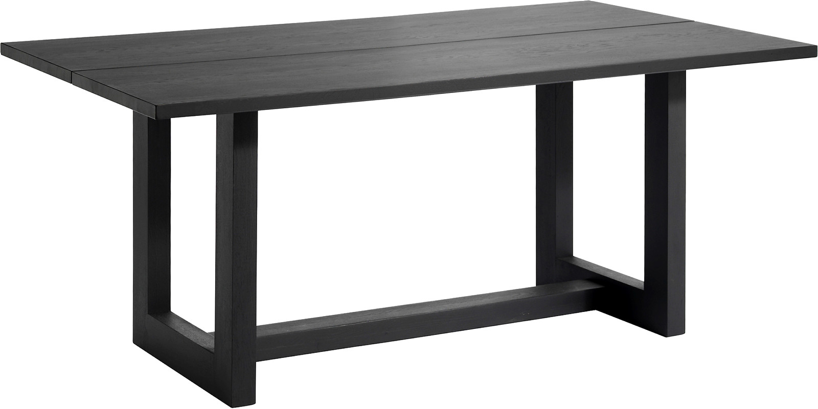 Nobel spisebord, 180x100 cm, med U-ben, matt sort