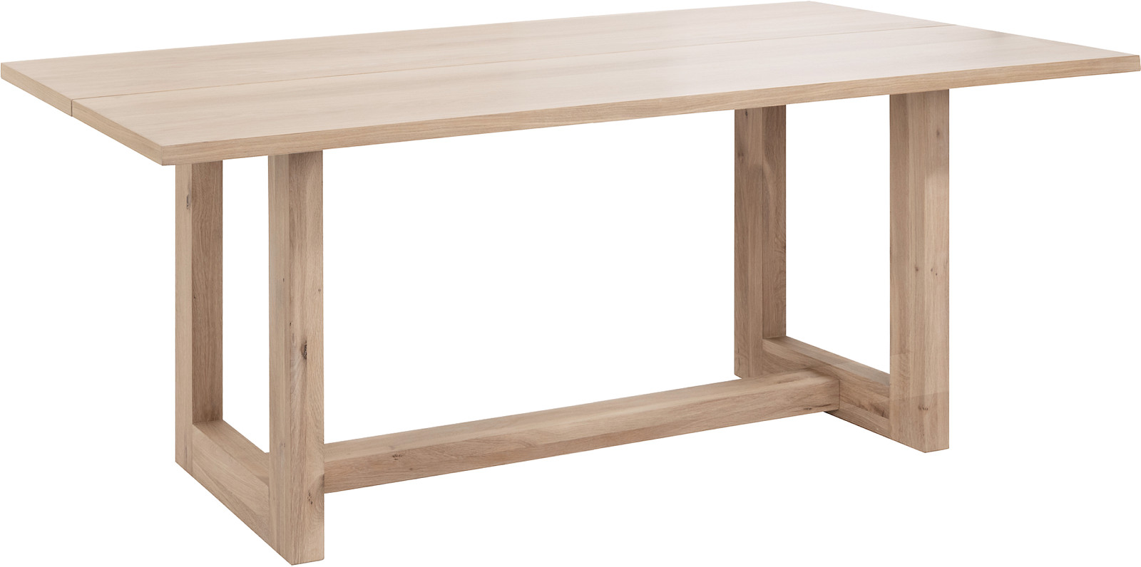 Nobel spisebord, 180x100 cm, med U-ben, hvitoljet