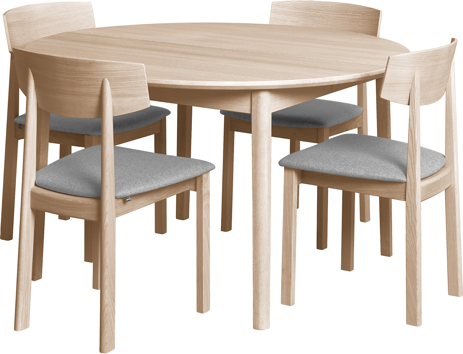 Editions spisebord 113, hvitoljet eik, inkl. 2 innleggspl.