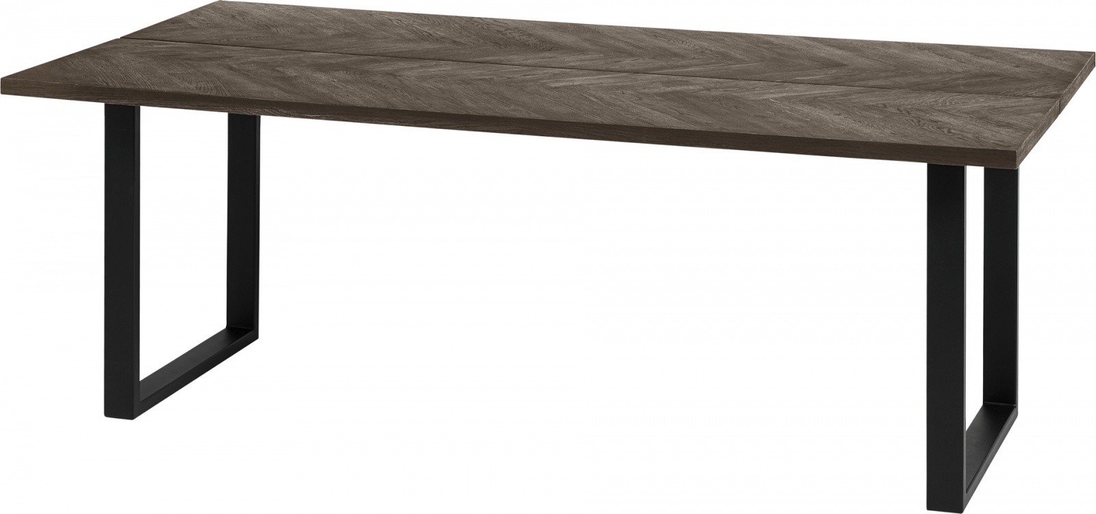 Bone spisebord 200 cm fiskebensmønster smoked, u-ben