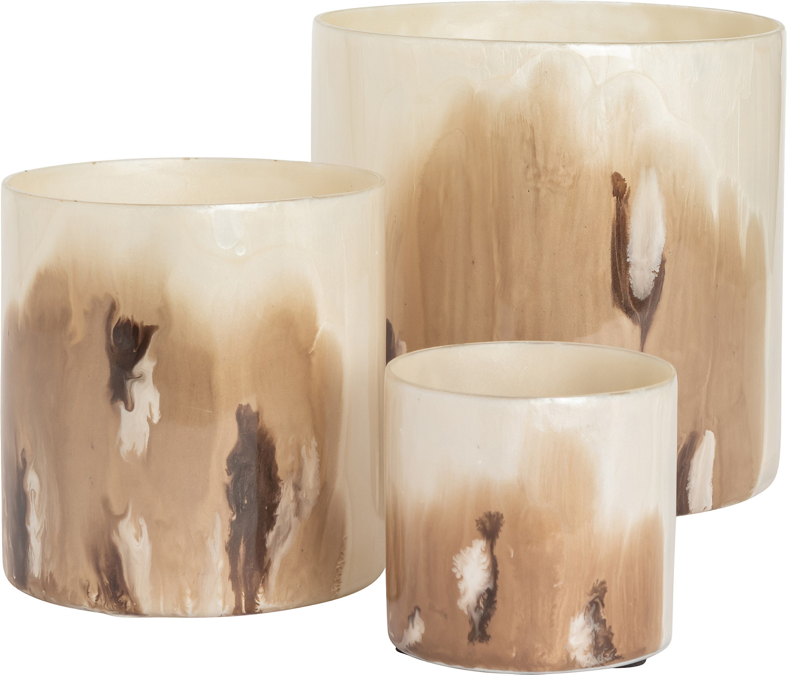 Aina Sollie Steen lyslykt beige, 10x10cm