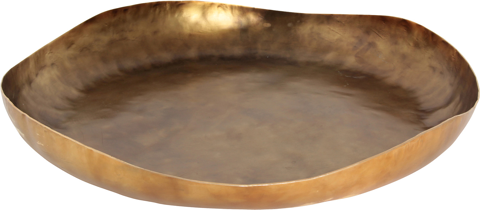 Aina Sollie Steen stort rustikk fat messingfarget, 45x45cm