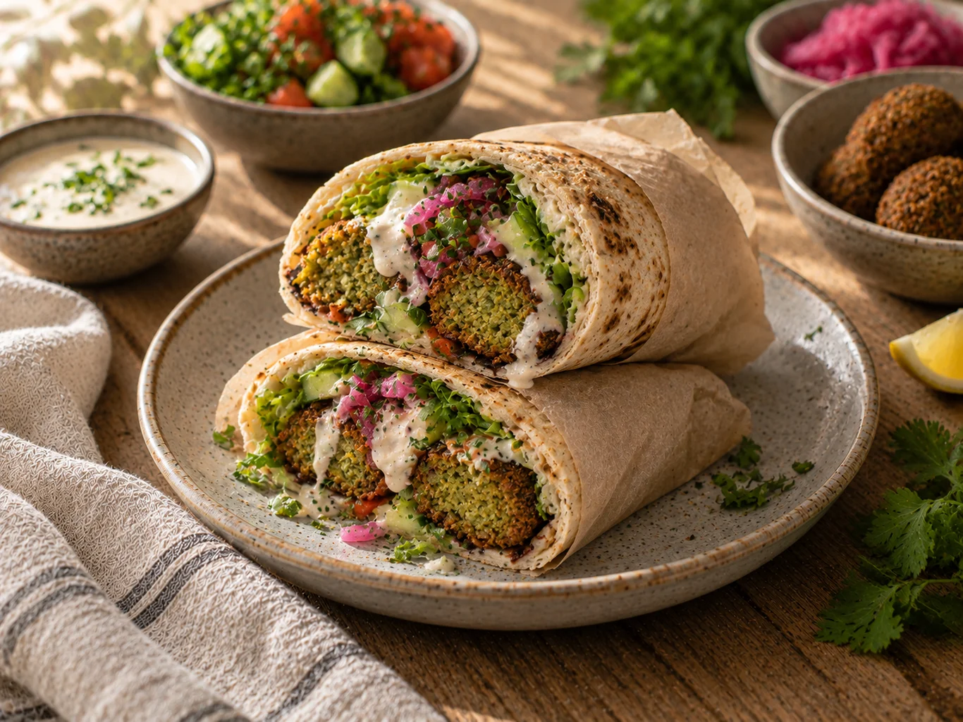 Falafel Wrap with Hummus