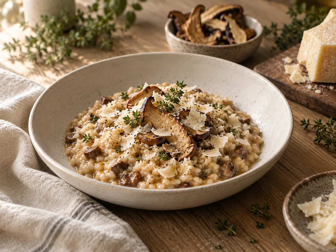 Porcini Risotto with Truffle Oil