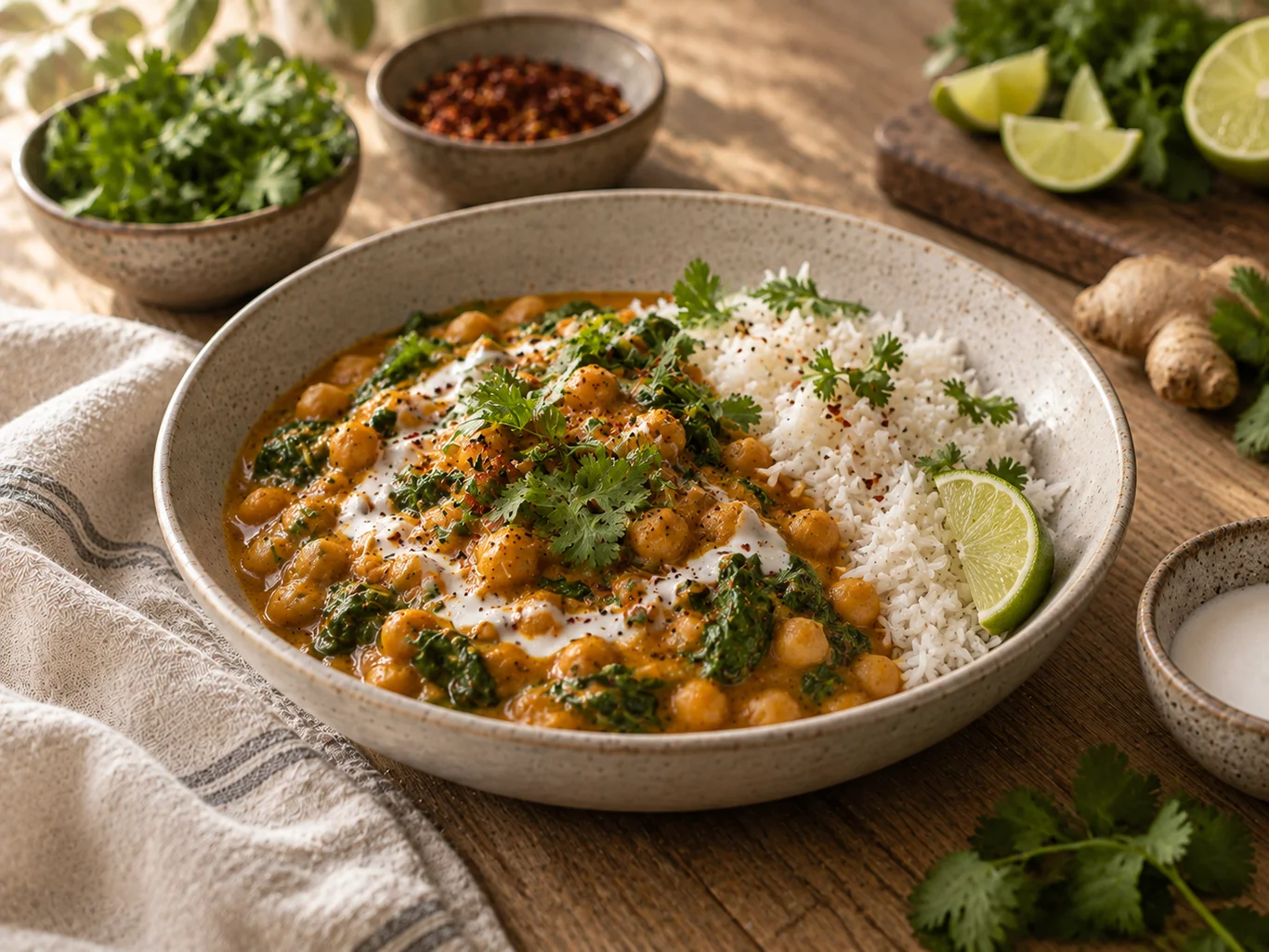Chickpea & Spinach Curry