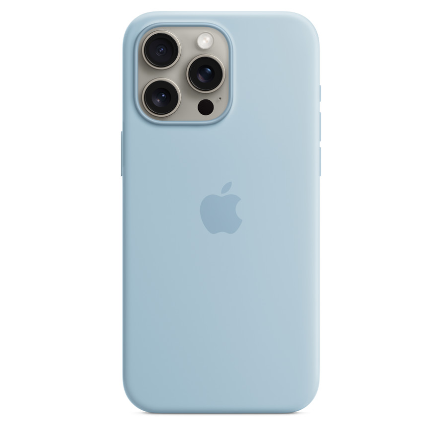 iPhone 15 Pro Silicone Case with MagSafe - Soft Blue