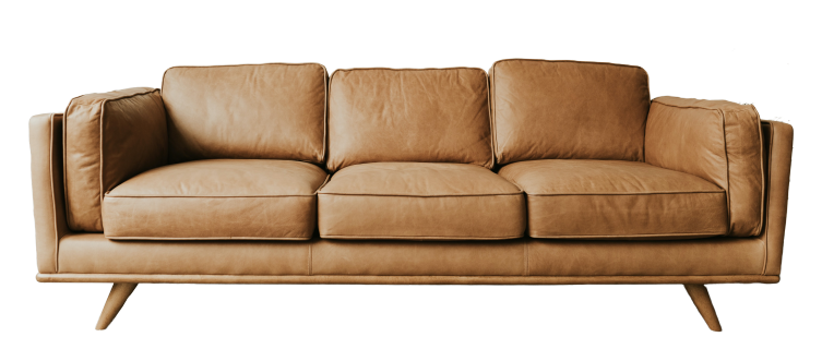 Brown leather couch