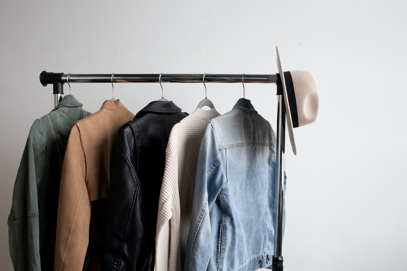 Clothing rack with clothes hanging on it