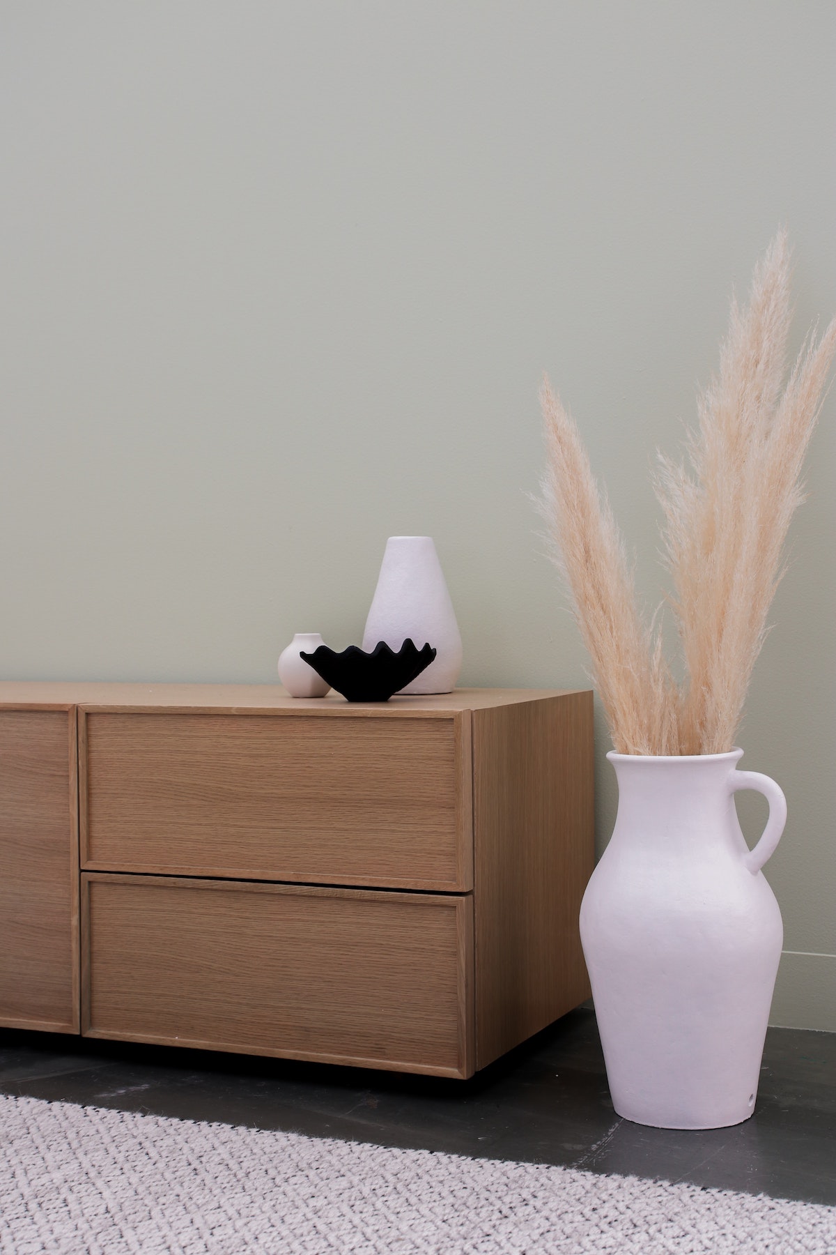 Oblong Dresser with Cabinets