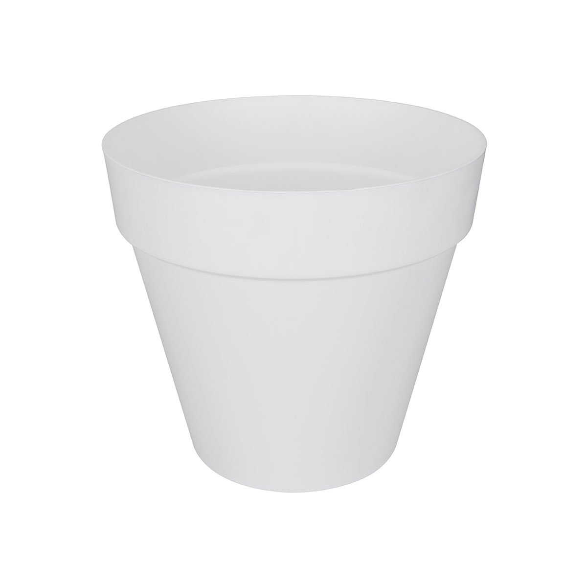 Hvit utepotte i plast, 40 cm