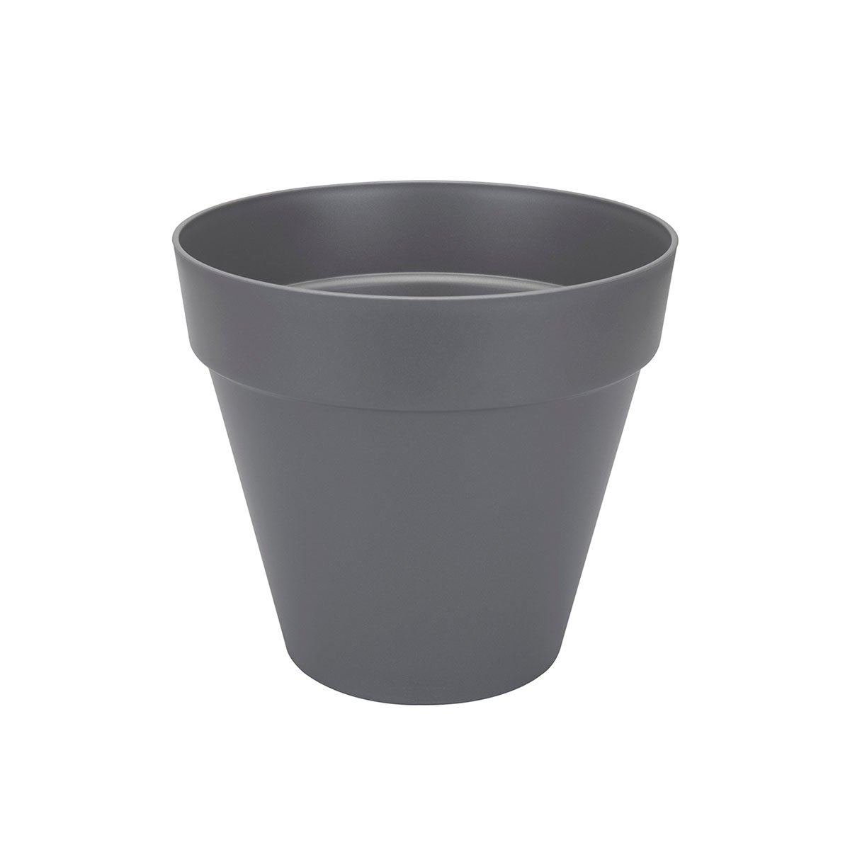 Grå utepotte i plast, 25 cm