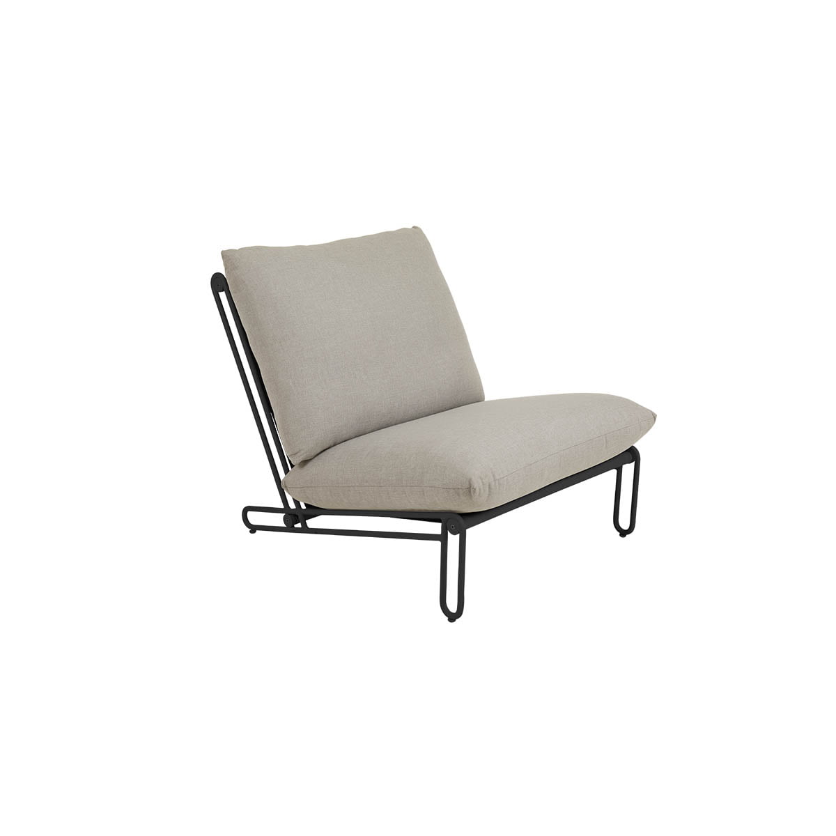 Loungestol Blixt sort m/beige pute