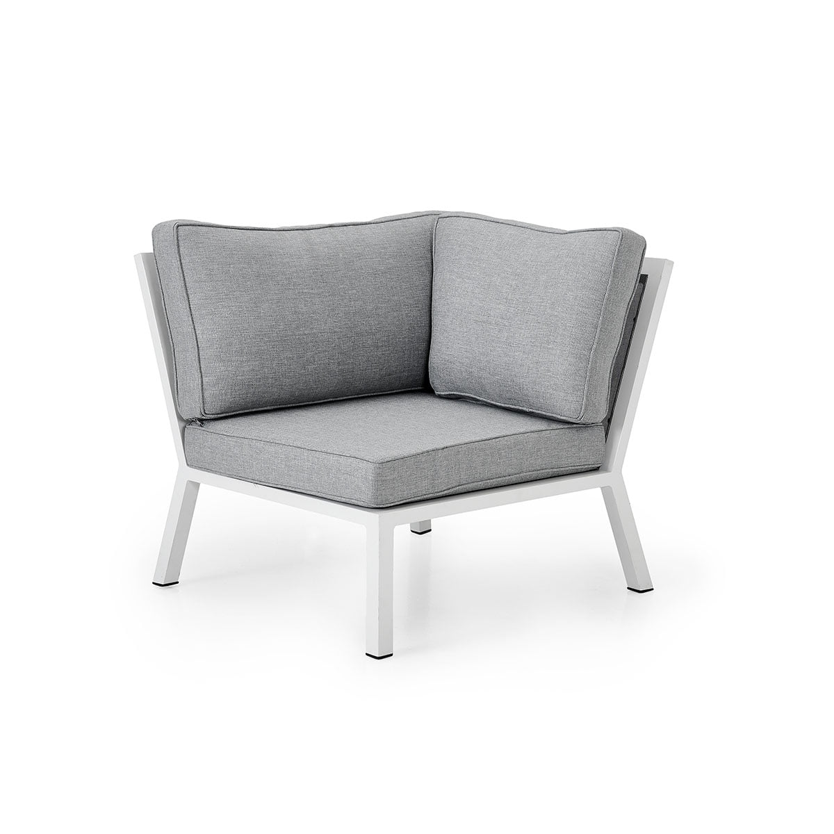 Hjørndel Belfort sofamodul i hvit, matt aluminium