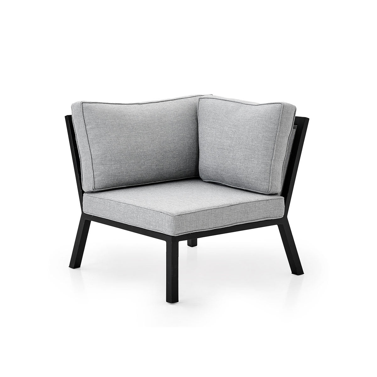 Hjørndel Belfort sofamodul i sort, matt aluminium