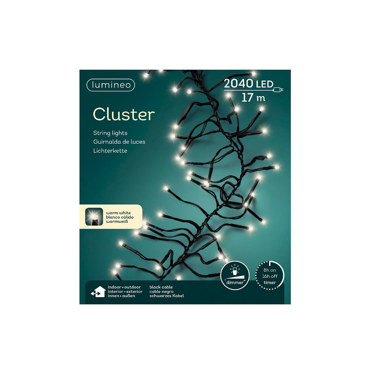 Lysslynge cluster 2040 varmhvit
